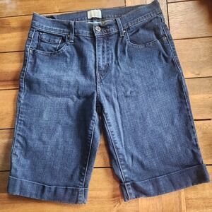 Levi Strauss Signature Bermuda Denim Shorts Dark Wash Cuffed, Waist: 30"